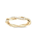 Diamond-Studded Twisted Ring