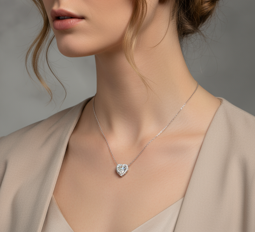 Heart-shaped Diamond Necklace